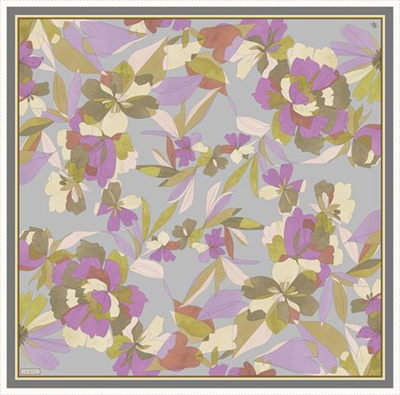 Armine Çiçek Desenli Saf İpek Twill Eşarp 9312D 33