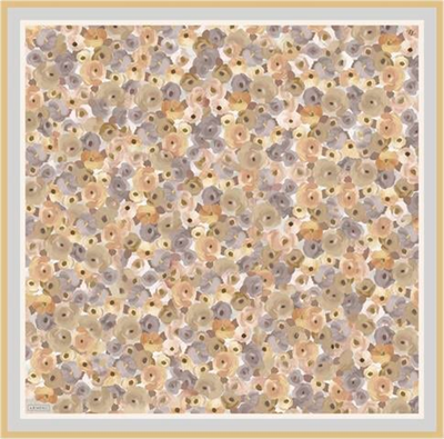 Armine Çiçek Desenli Saf İpek Twill Eşarp 9300D 37
