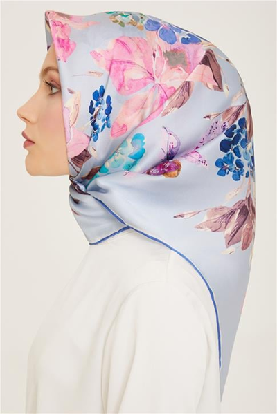 Armine Çiçek Desenli Sura İpek Eşarp 24Ya9129 85 01