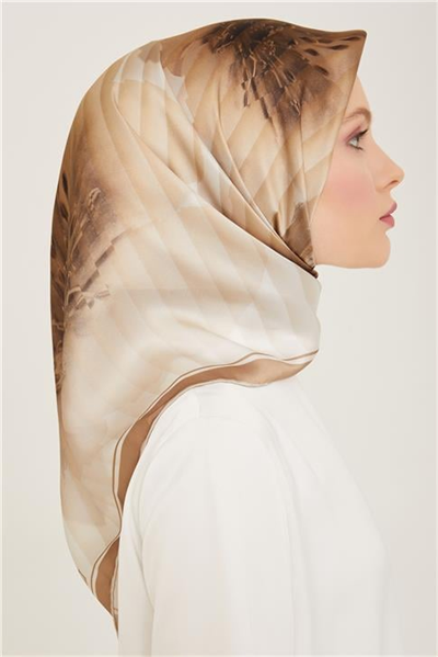 Armine Çiçek Desenli Sura İpek Eşarp 24Ya9100 34 10