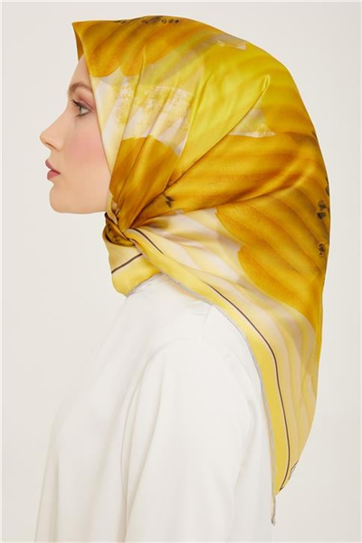 Armine Çiçek Desenli Sura İpek Eşarp 24Ya9100 34 86