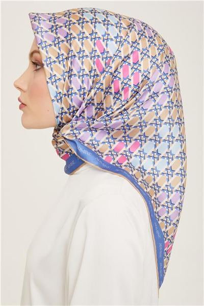 Armine Çiçek Desenli Sura İpek Eşarp 24Ya9145 34 56