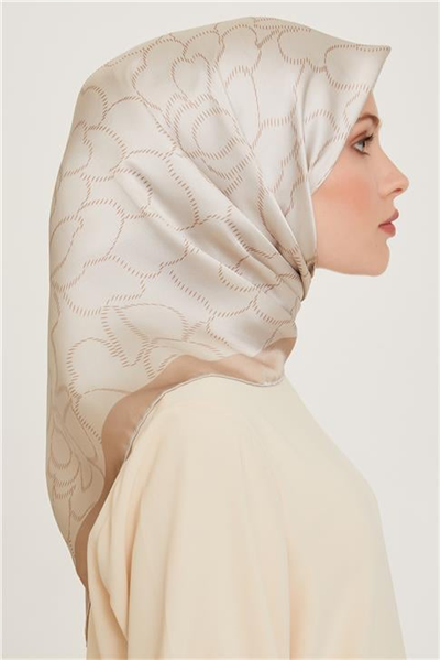 Armine Çiçek Desenli Sura Saf İpek Eşarp 9222D 84