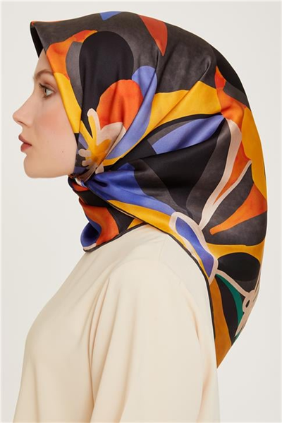 Armine Çiçek Desenli Sura Saf İpek Eşarp 9200D 50 84