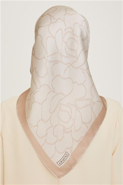 Armine Çiçek Desenli Sura Saf İpek Eşarp 9222D 84
