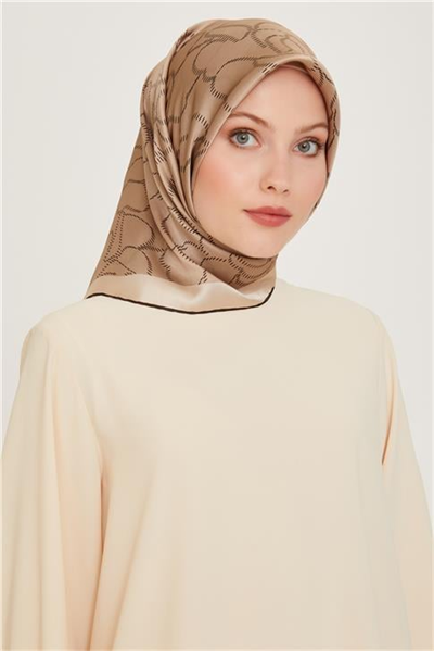 Armine Çiçek Desenli Sura Saf İpek Eşarp 9222D 33