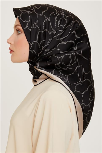 Armine Çiçek Desenli Sura Saf İpek Eşarp 9222D 81
