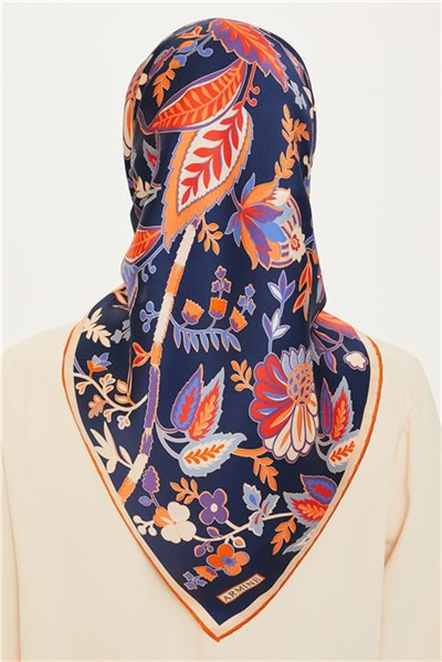 Armine Çiçek Desenli Sura Saf İpek Eşarp 9227D 53 31