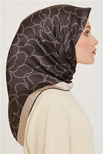 Armine Çiçek Desenli Sura Saf İpek Eşarp 9222D 87
