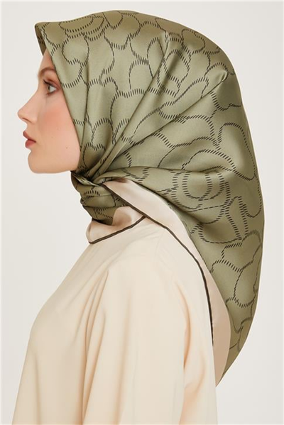 Armine Çiçek Desenli Sura Saf İpek Eşarp 9222D 34