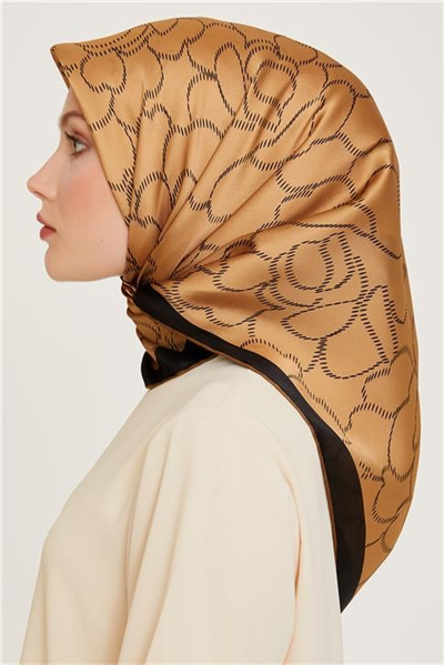 Armine Çiçek Desenli Sura Saf İpek Eşarp 9222D 01