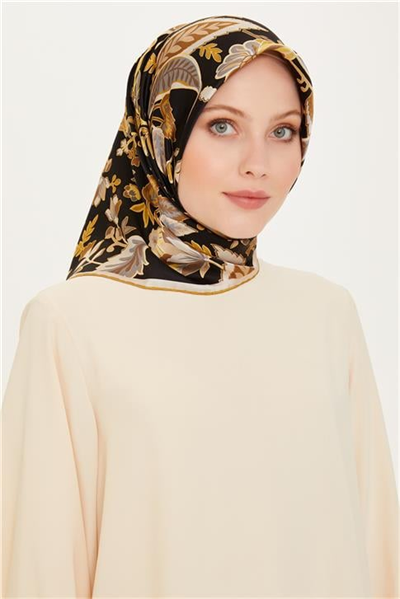 Armine Çiçek Desenli Sura Saf İpek Eşarp 9227D 53 01