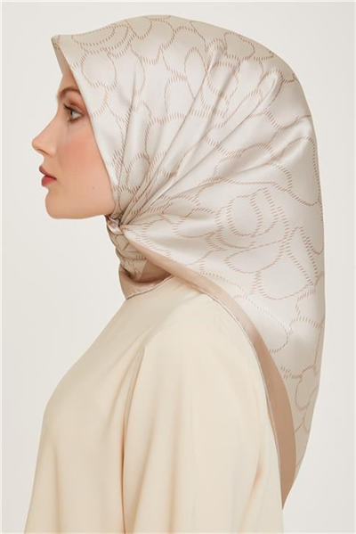 Armine Çiçek Desenli Sura Saf İpek Eşarp 9222D 84