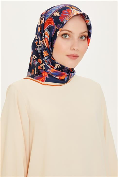 Armine Çiçek Desenli Sura Saf İpek Eşarp 9227D 53 31