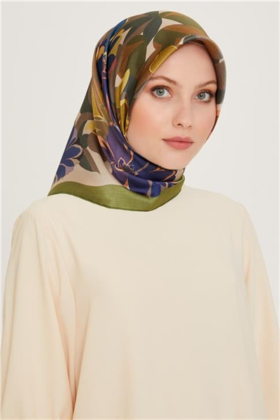 Armine Çiçek Desenli Sura Saf İpek Eşarp 9238D 36