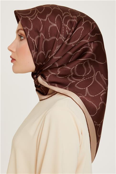 Armine Çiçek Desenli Sura Saf İpek Eşarp 9222D 85