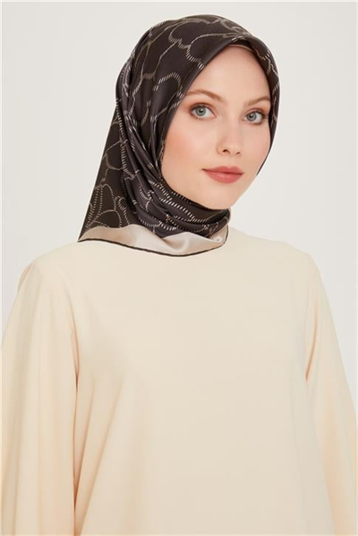 Armine Çiçek Desenli Sura Saf İpek Eşarp 9222D 87