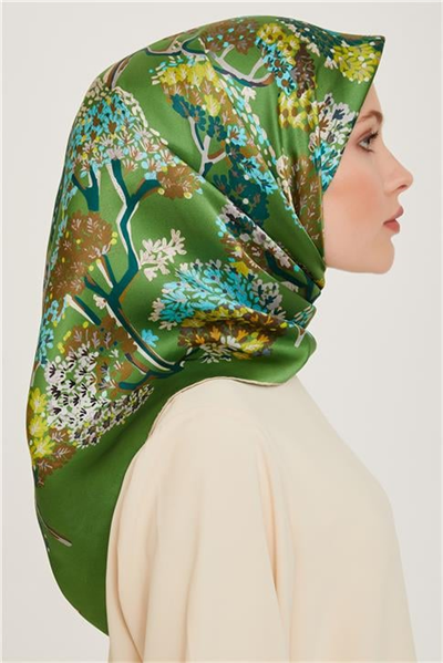 Armine Çiçek Desenli Sura Saf İpek Eşarp 9209D 57