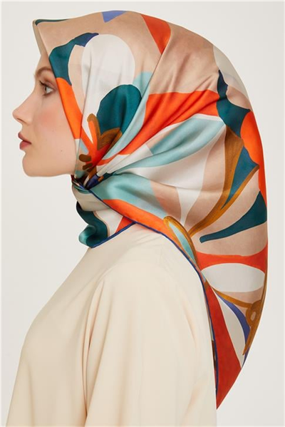 Armine Çiçek Desenli Sura Saf İpek Eşarp 9200D 50 80