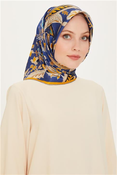 Armine Çiçek Desenli Sura Saf İpek Eşarp 9227D 53 83