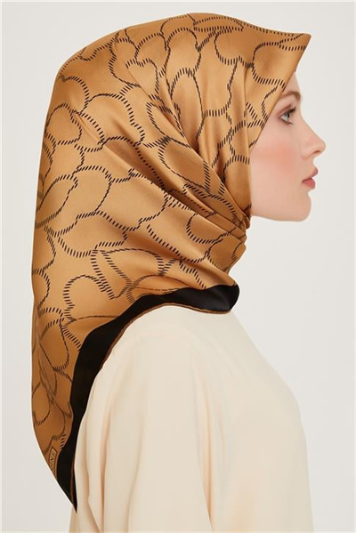 Armine Çiçek Desenli Sura Saf İpek Eşarp 9222D 01