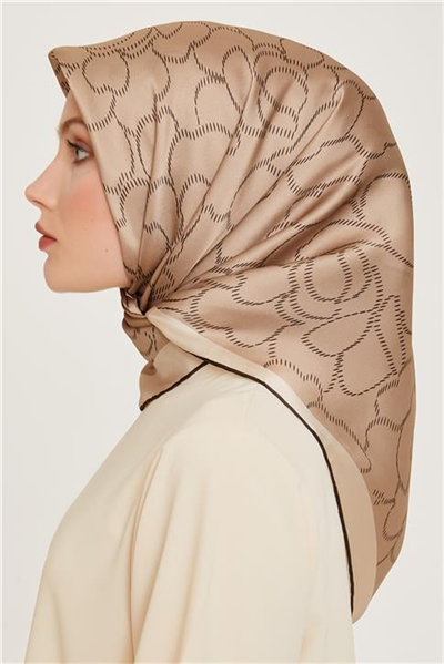 Armine Çiçek Desenli Sura Saf İpek Eşarp 9222D 33