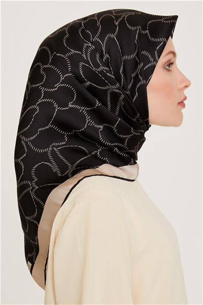 Armine Çiçek Desenli Sura Saf İpek Eşarp 9222D 81