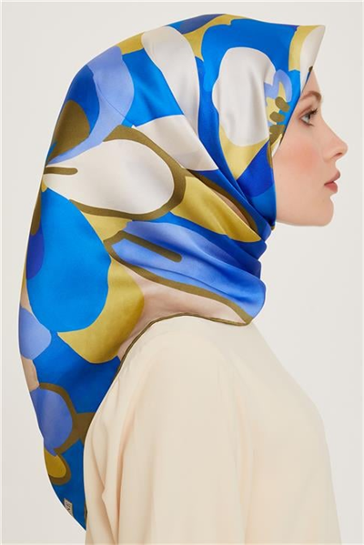 Armine Çiçek Desenli Sura Saf İpek Eşarp 9200D 50 51