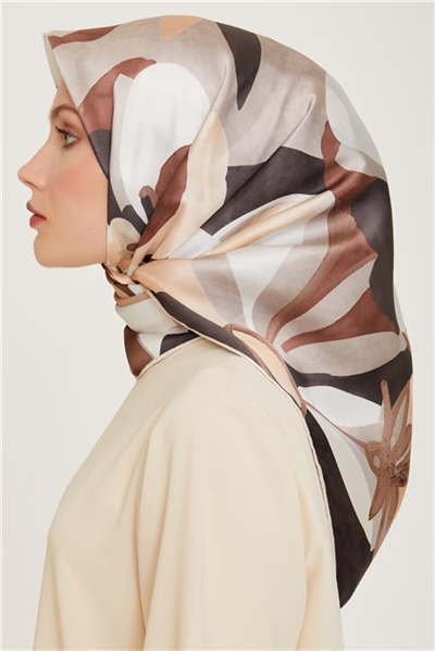 Armine Çiçek Desenli Sura Saf İpek Eşarp 9200D 50 85
