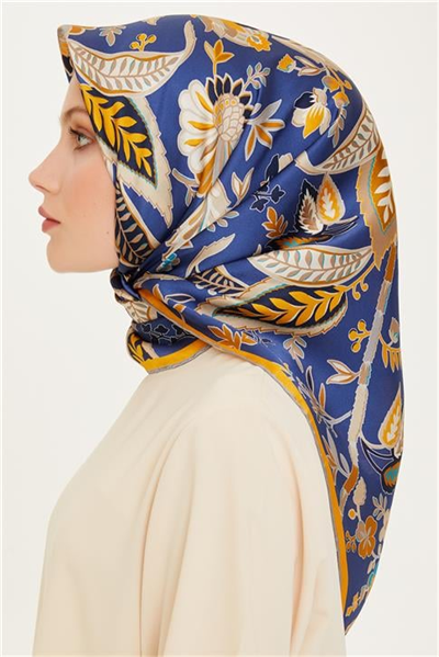 Armine Çiçek Desenli Sura Saf İpek Eşarp 9227D 53 83