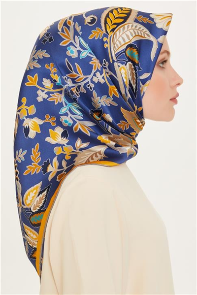 Armine Çiçek Desenli Sura Saf İpek Eşarp 9227D 53 83