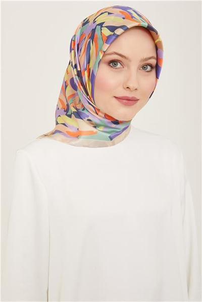 Armine Çiçek Desenli Twill İpek Eşarp 24Ya9140 51 81