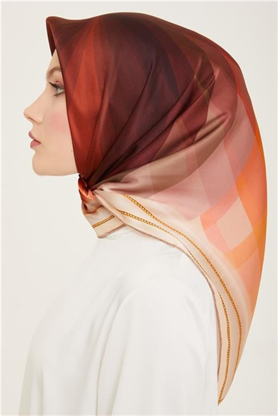 Armine Çiçek Desenli Twill İpek Eşarp 24Ya9112 34 01