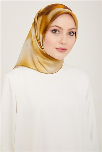 Armine Çiçek Desenli Twill İpek Eşarp 24Ya9124 82 36