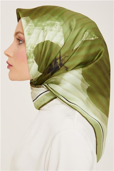Armine Çiçek Desenli Twill İpek Eşarp 24Ya9100 87 05