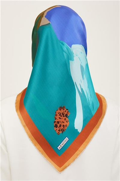 Armine Çiçek Desenli Twill İpek Eşarp 24Ya9145 2 02