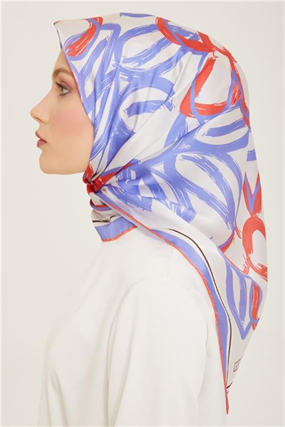 Armine Çiçek Desenli Twill İpek Eşarp 24Ya9123 5 33