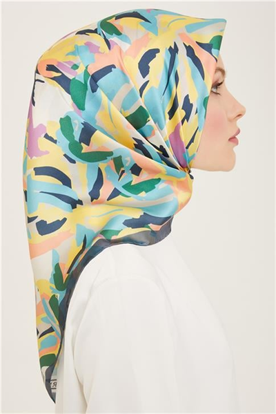 Armine Çiçek Desenli Twill İpek Eşarp 24Ya9140 51 84