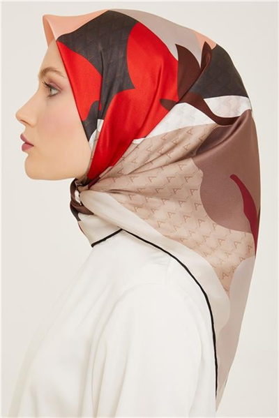 Armine Çiçek Desenli Twill İpek Eşarp 24Ya9119 14 14