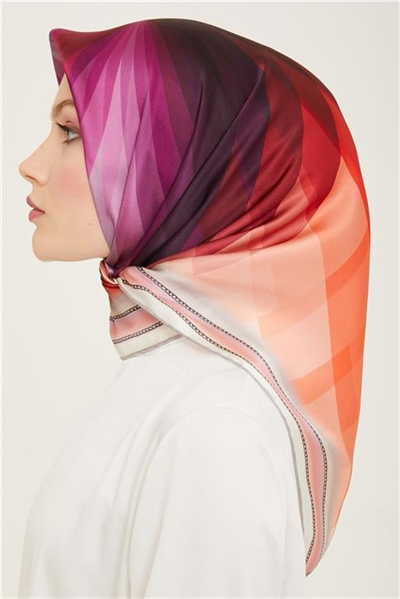 Armine Çiçek Desenli Twill İpek Eşarp 24Ya9112 34 21