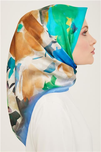 Armine Çiçek Desenli Twill İpek Eşarp 24Ya9103 81 83
