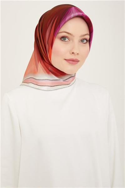 Armine Çiçek Desenli Twill İpek Eşarp 24Ya9112 34 21