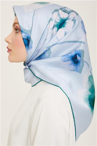 Armine Çiçek Desenli Twill İpek Eşarp 24Ya9105 32 04