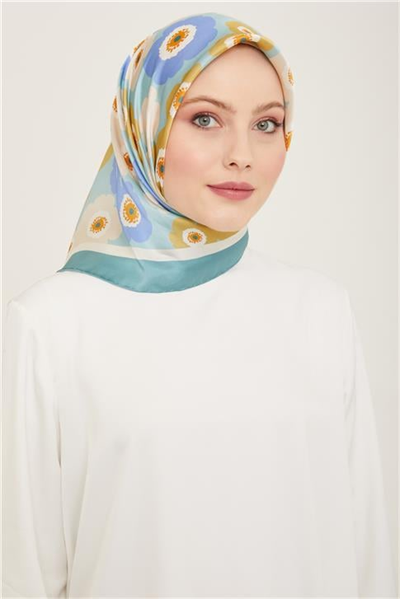 Armine Çiçek Desenli Twill İpek Eşarp 24Ya9106 54 02