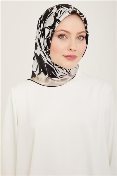 Armine Çiçek Desenli Twill İpek Eşarp 24Ya9164 9 09