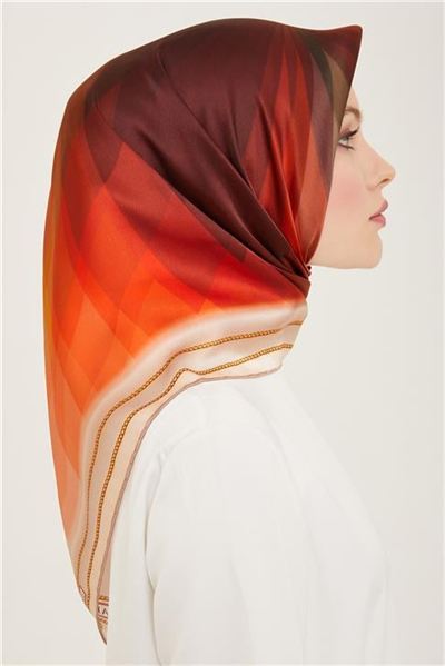 Armine Çiçek Desenli Twill İpek Eşarp 24Ya9112 34 01