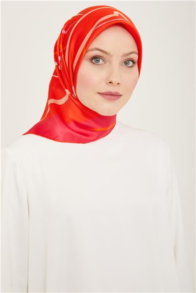 Armine Çiçek Desenli Twill İpek Eşarp 24Ya9115 31 50