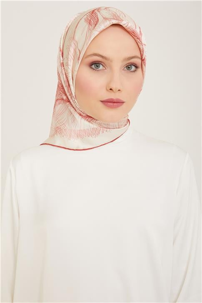 Armine Çiçek Desenli Twill İpek Eşarp 24Ya9121 1 38