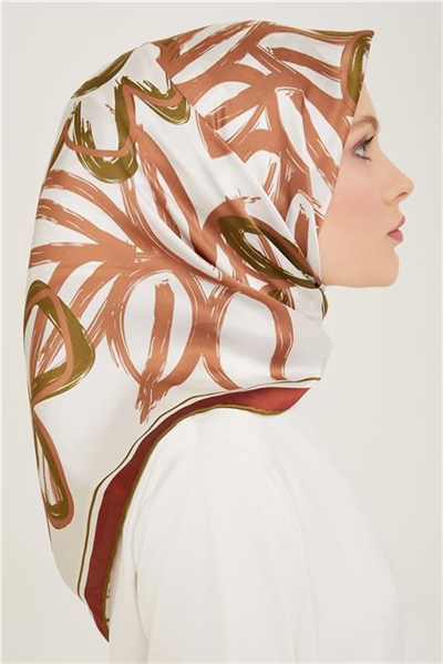 Armine Çiçek Desenli Twill İpek Eşarp 24Ya9123 5 53