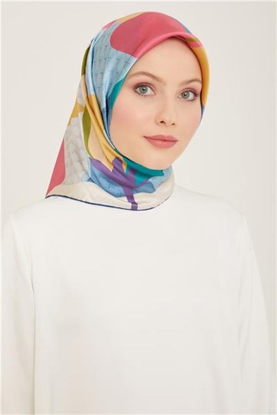 Armine Çiçek Desenli Twill İpek Eşarp 24Ya9119 14 04